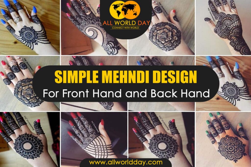 Simple Mehndi Design: For Front Hand and Back Hand Simple Mehndi Design