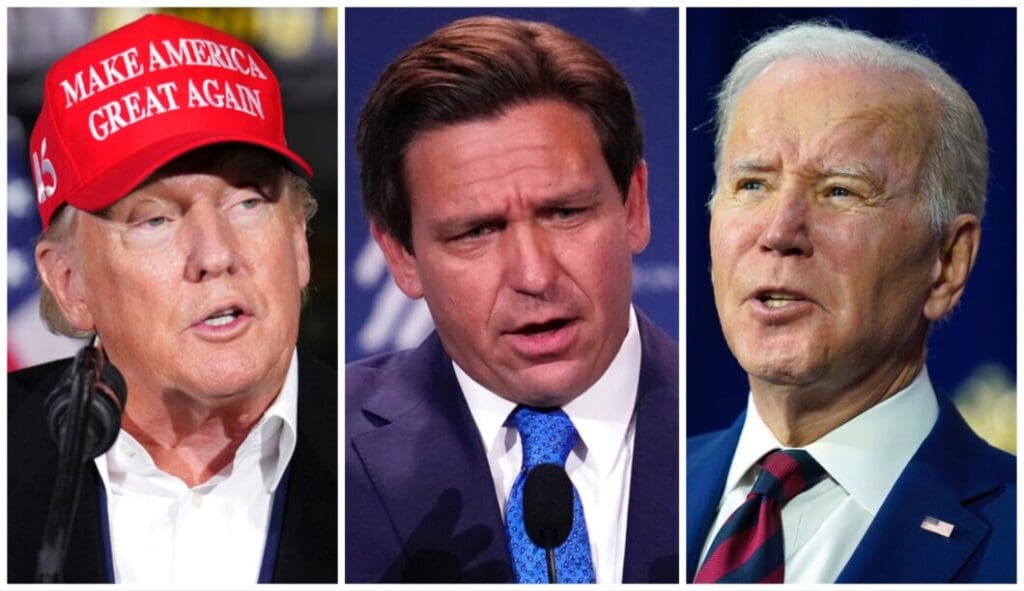 Biden leading Trump and DeSantis in 2024 matchup: Poll Biden leading Trump and DeSantis in 2024 matchup: Poll