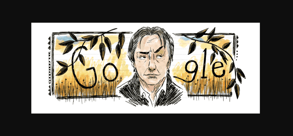 Google celebrates actor Alan Rickman with a doodle Google celebrates actor Alan Rickman with a doodle